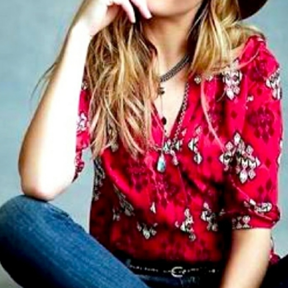 Anthropologie Maeve Woodland Blouse